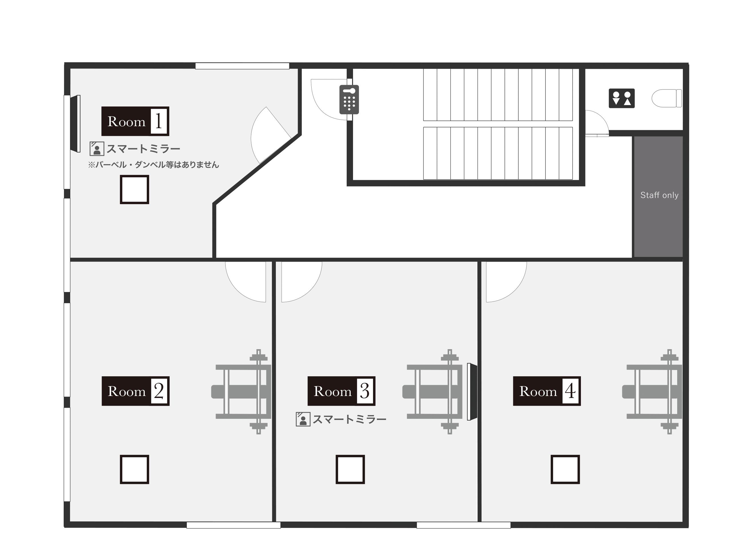 ハコジム新小岩店見取り図