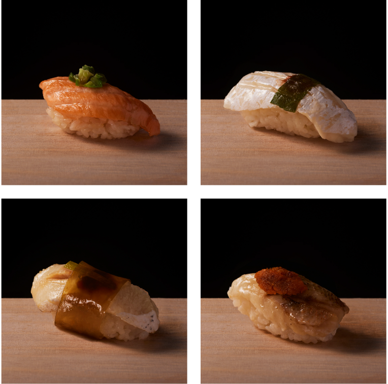 トロづくし対象4貫。一貫一貫こだわりの味付けをしています