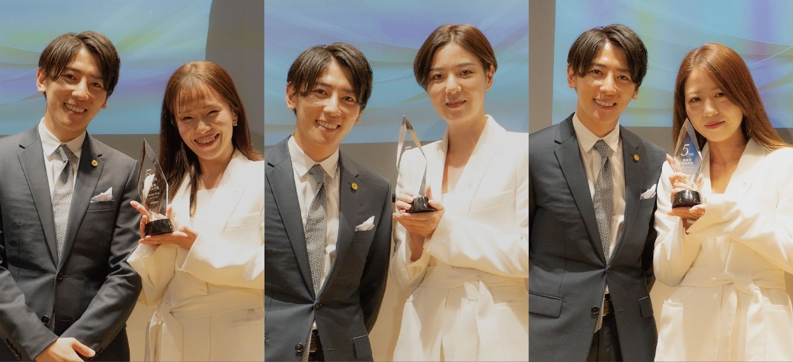 左から： 最優秀セールス賞　藤井 智子／最優秀インストラクター賞　今 美乃／最優秀販売員賞　原田 実歩