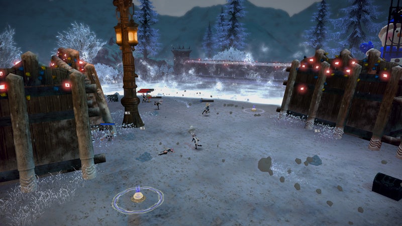 ▲時間経過とともに狭くなる戦場と入り乱れる雪玉