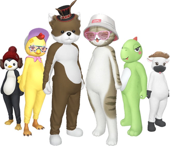 ▲事前登録ニュー動物アバター一例