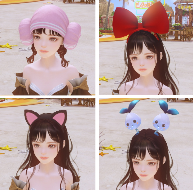 ▲頭飾りアバター選択箱から 獲得できるアバター一例 ※1種選択