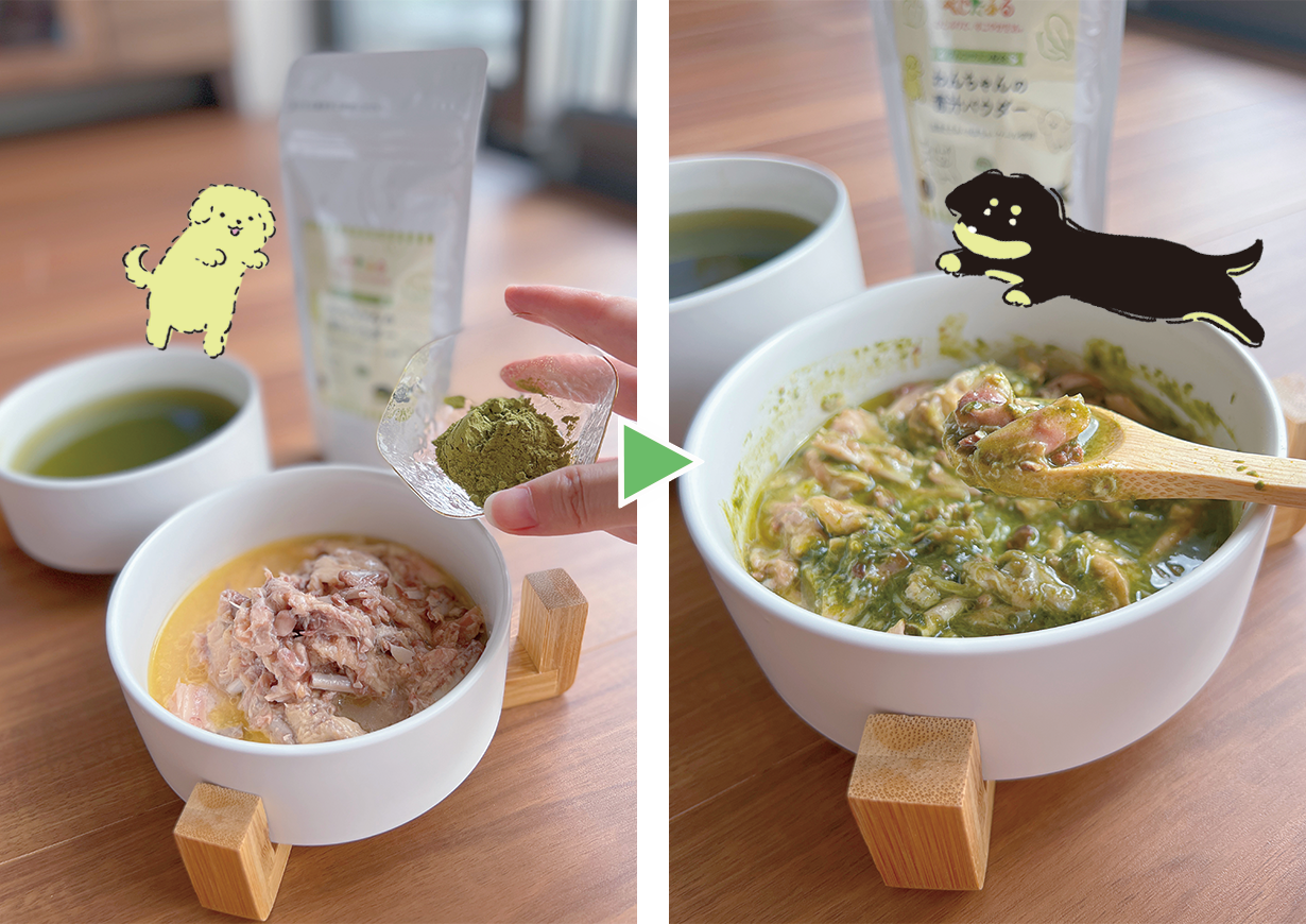 ウェットフードにふりかけて