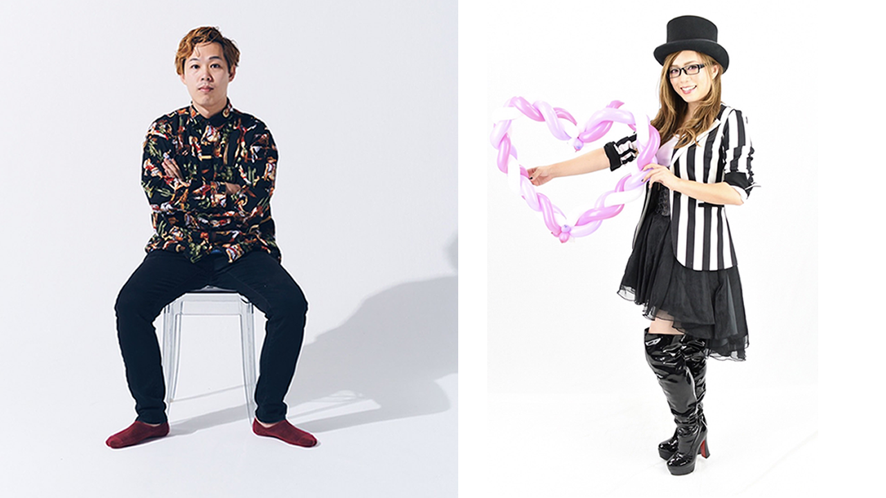 ひとみマン（左）／バルーンパフォーマーさくら（右）