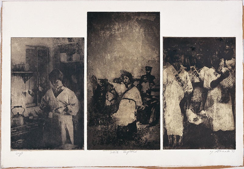 作品：嶋田美子《白い割烹着》1993年