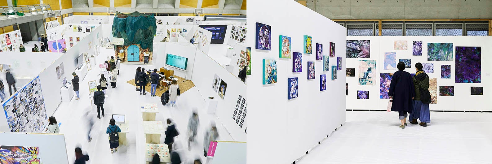 広いキャンパスを使って、約800名の作品展示。2/15～2/19「京都精華