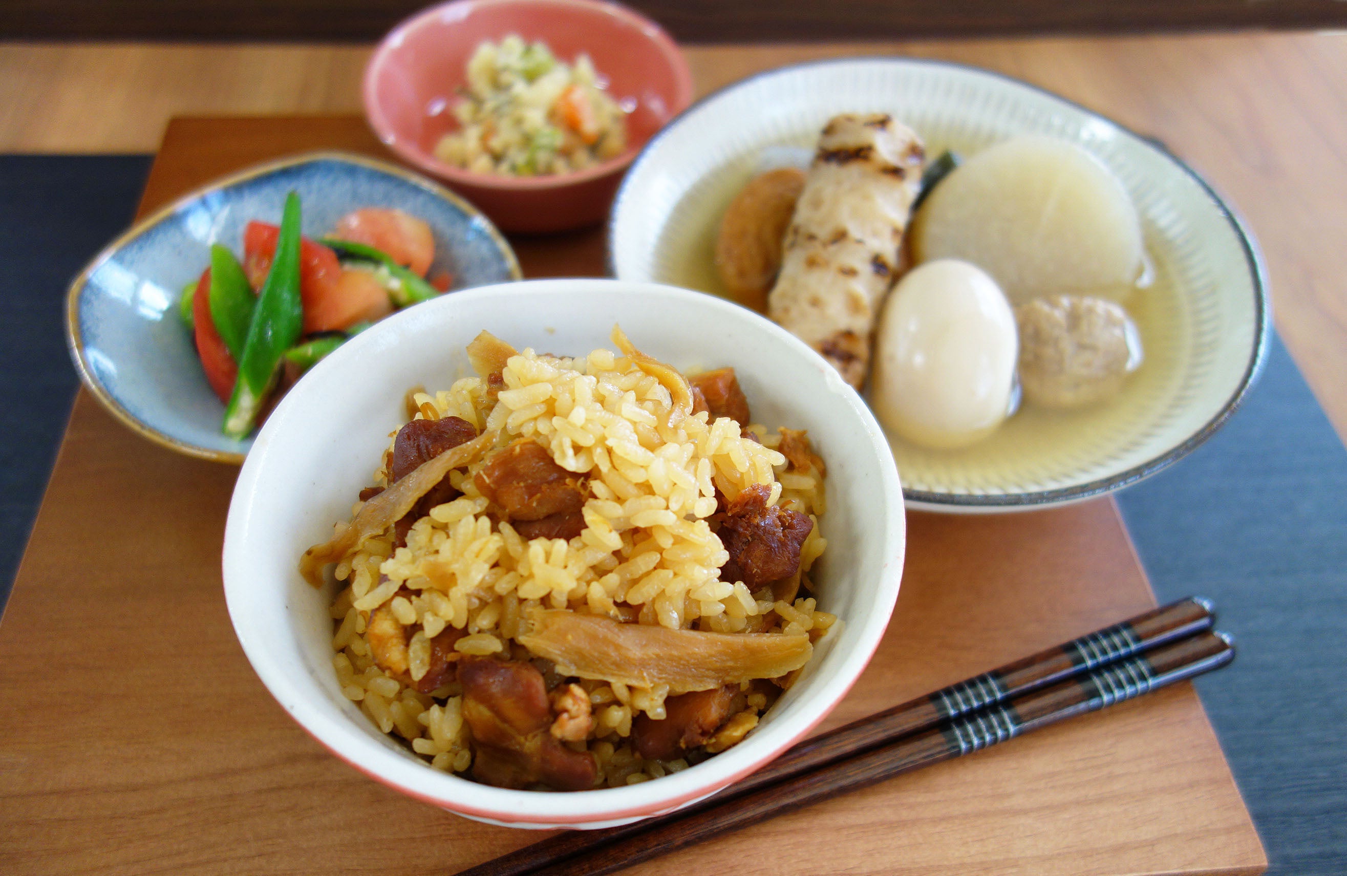 鶏釜めしの献立
