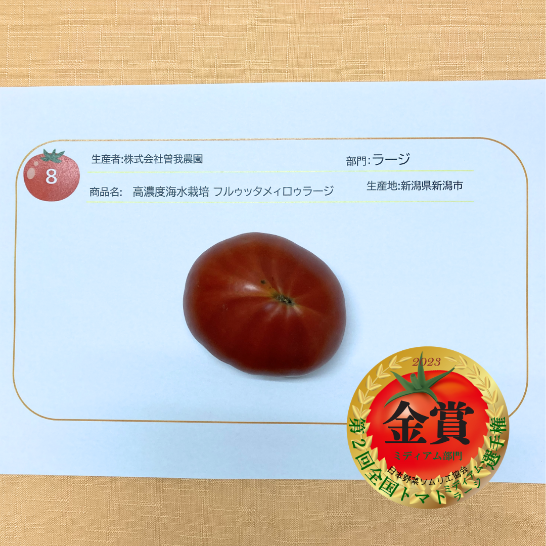 ラージ部門　金賞　：高濃度海水栽培 フルゥッタメィロゥラージ