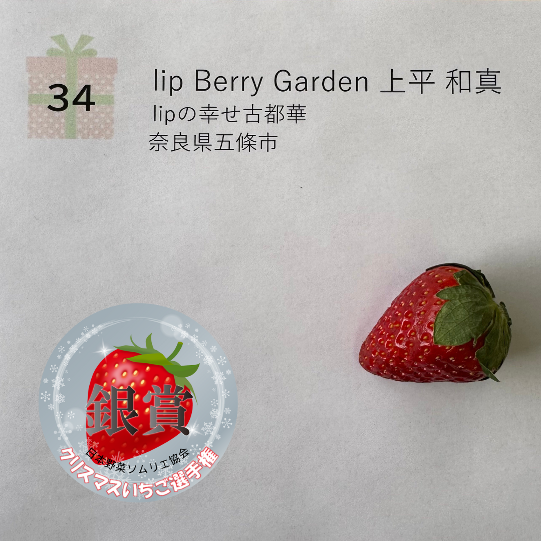 銀賞&nbsp; 『lipの幸せ古都華』lip Berry Garden 上平　和真（奈良県五條市）