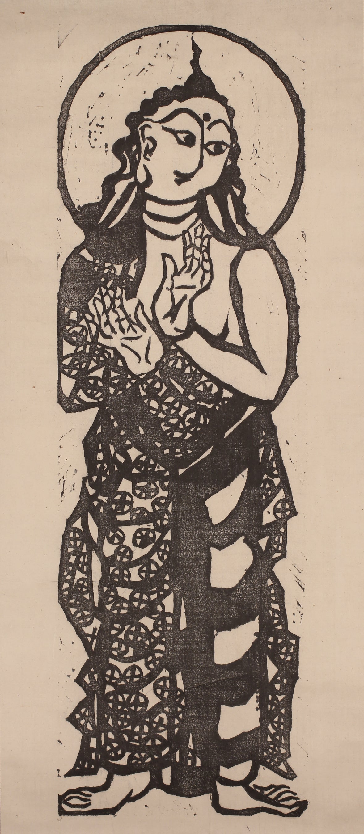 二菩薩釈迦十大弟子のうち普賢菩薩　棟方志功画　昭和14年（1939）　香倉院蔵