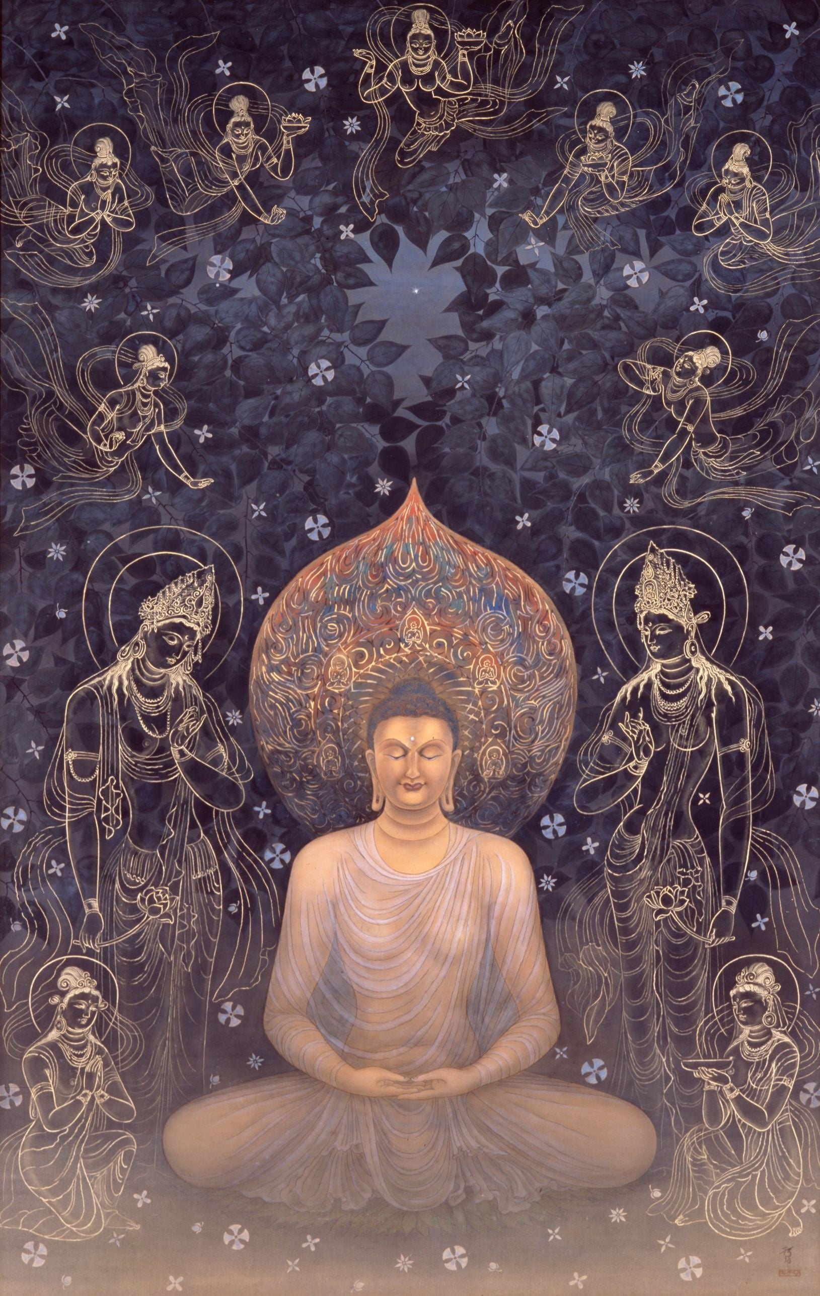 法悦の釈尊（世界十大宗教壁画）　杉本哲郎筆　新健康協会蔵