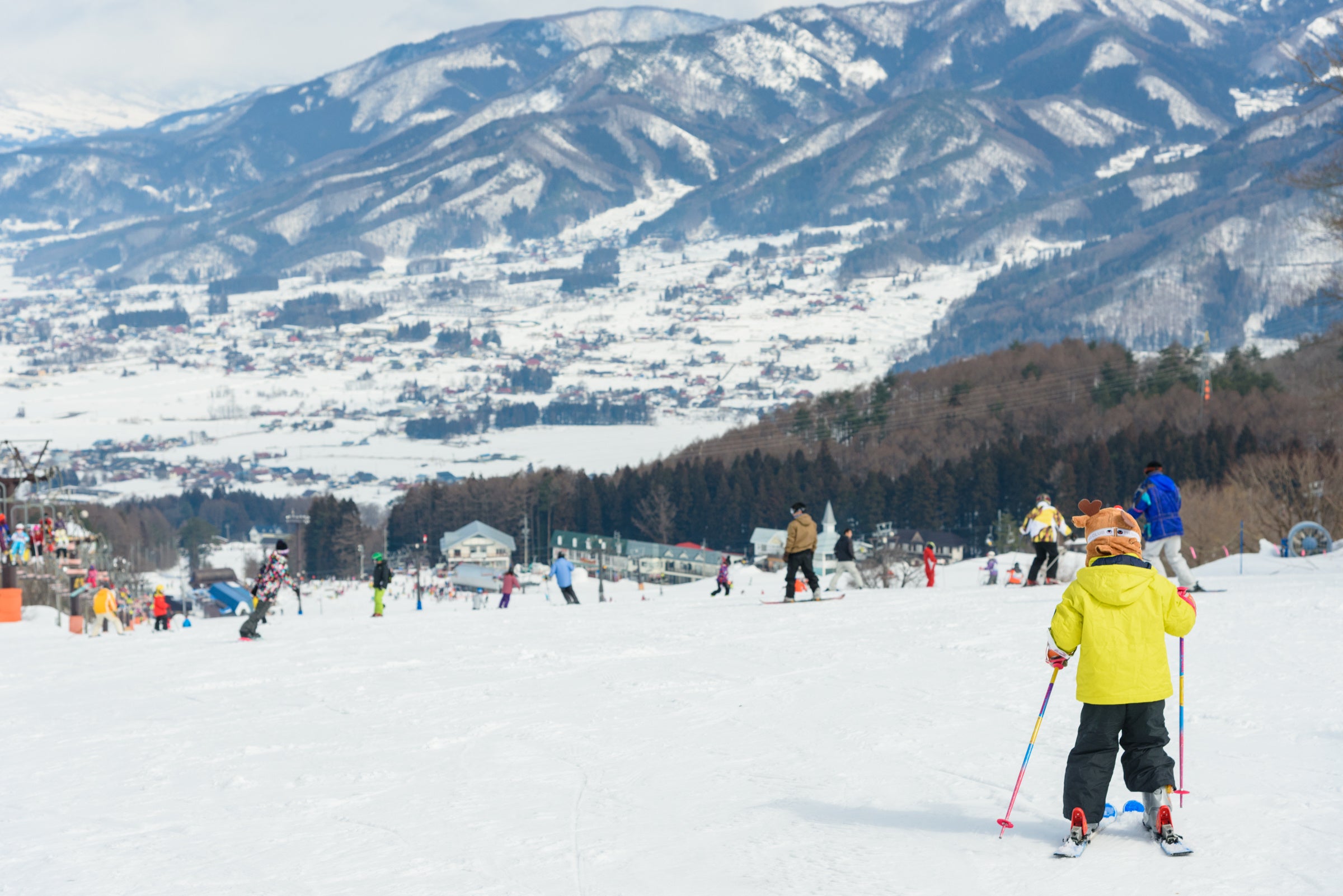 ファミリー層に人気の村内スキー場