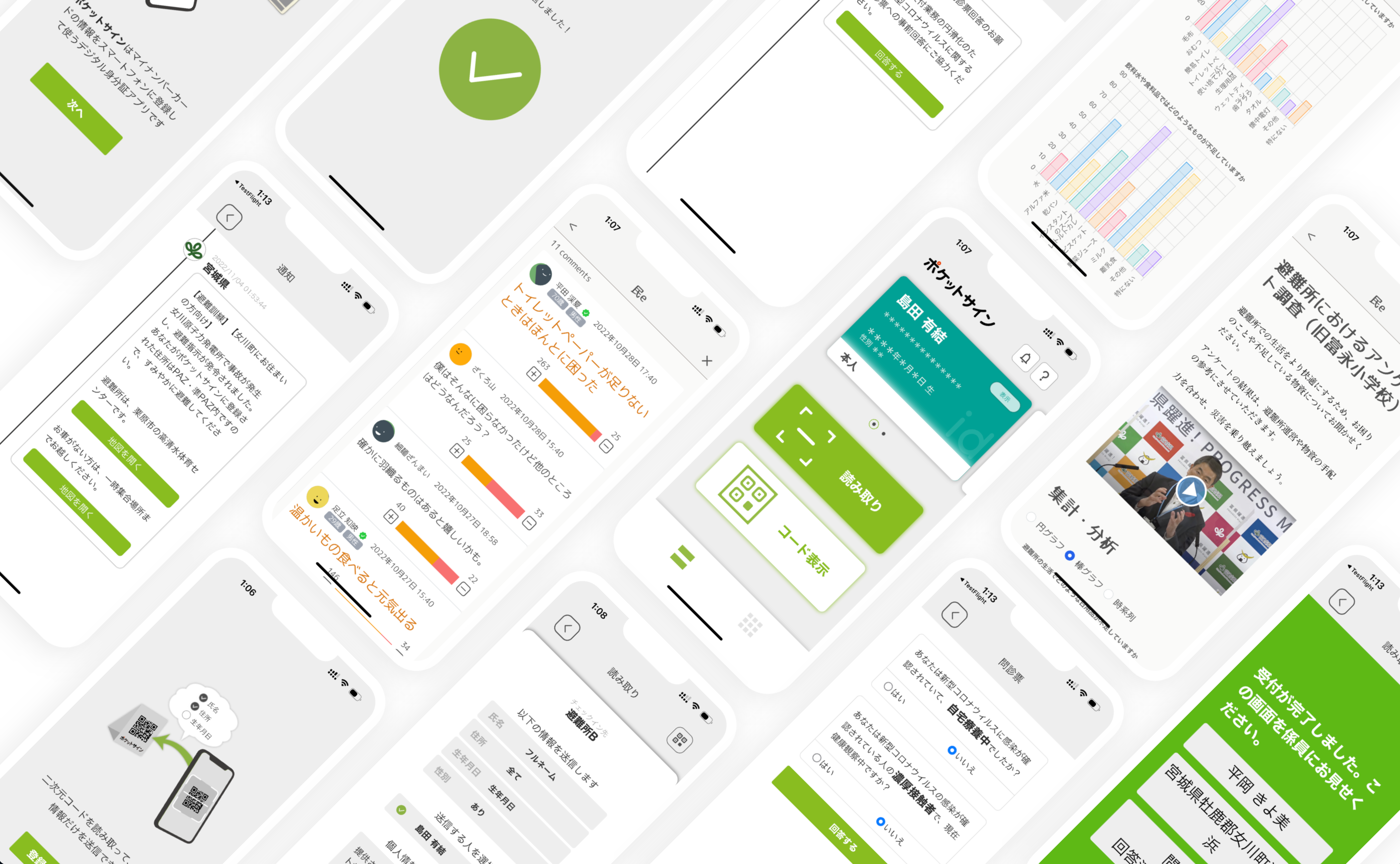 訓練で使用したアプリ（画面は開発中のものです）