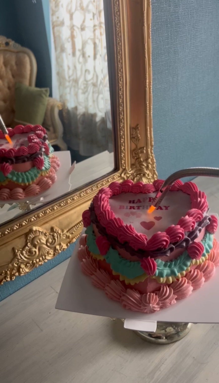 表面に火をつける