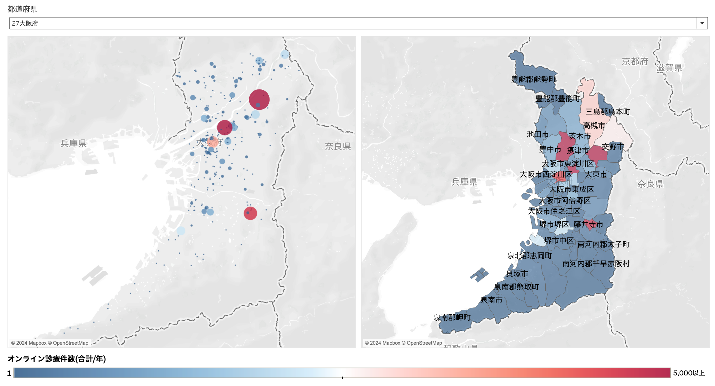 大阪府におけるオンライン診療状況