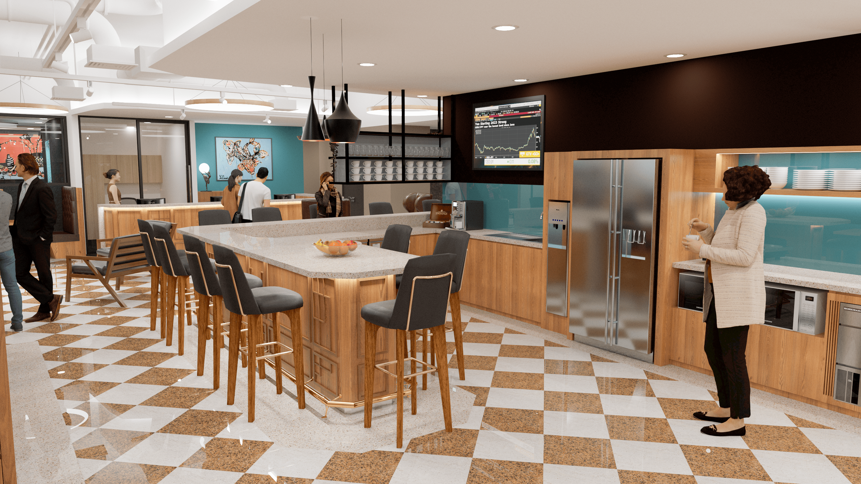 エニシオ名駅内装｜仕事の合間に一息できるキッチンスペース