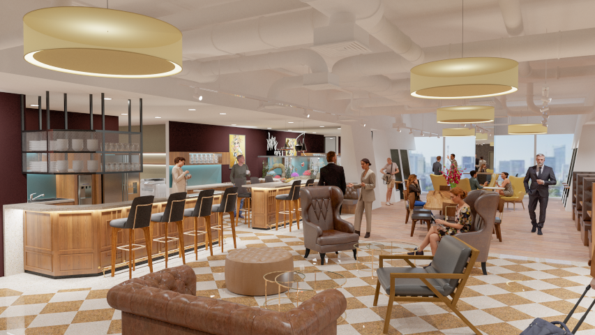 サーブコープ 東宝日比谷プロムナードビル拠点（最上階・内装イメージ図）｜東京・日比谷