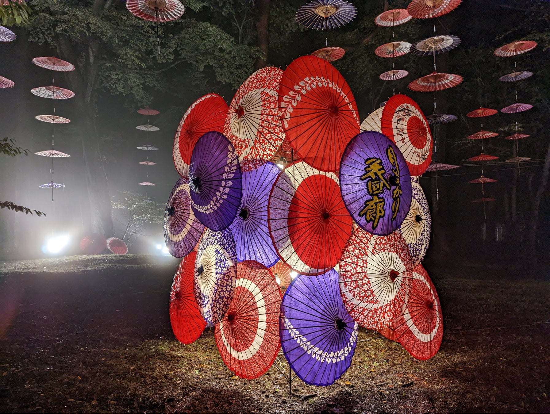 「月あかり花回廊」の和傘ライトアップ(イメージ)