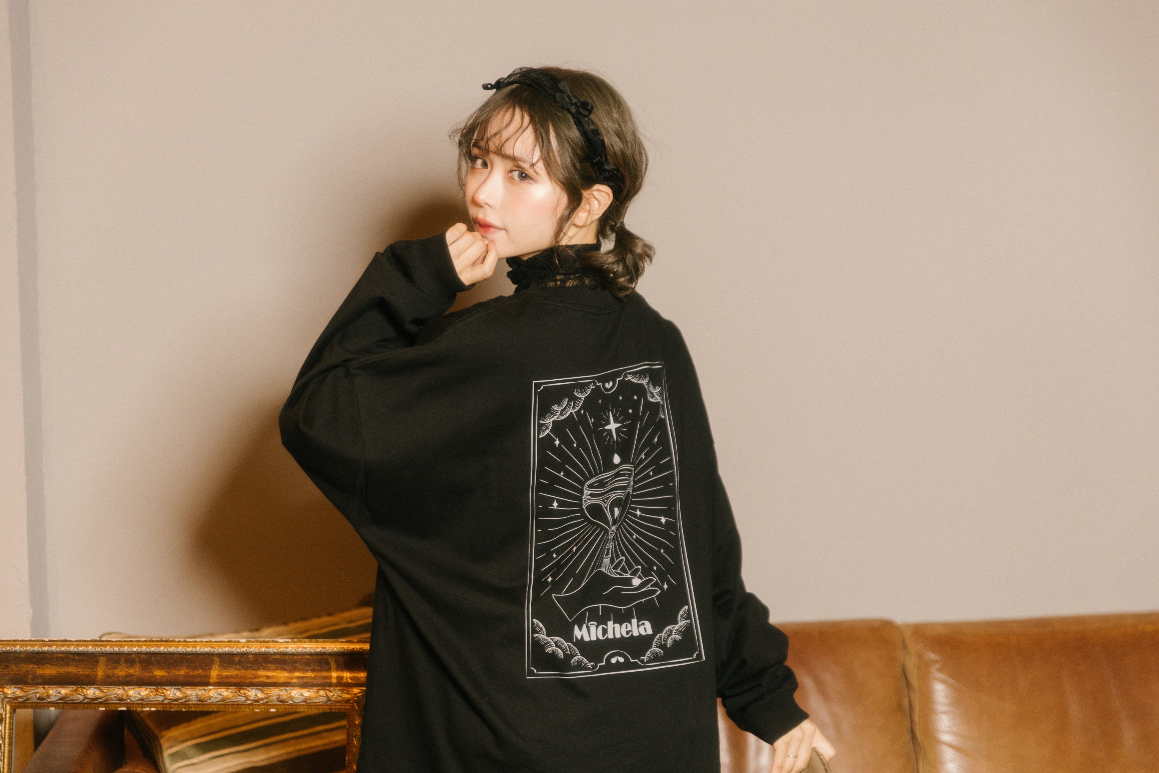 ロングスリーブTシャツ　Ace of Cups（ブラック）