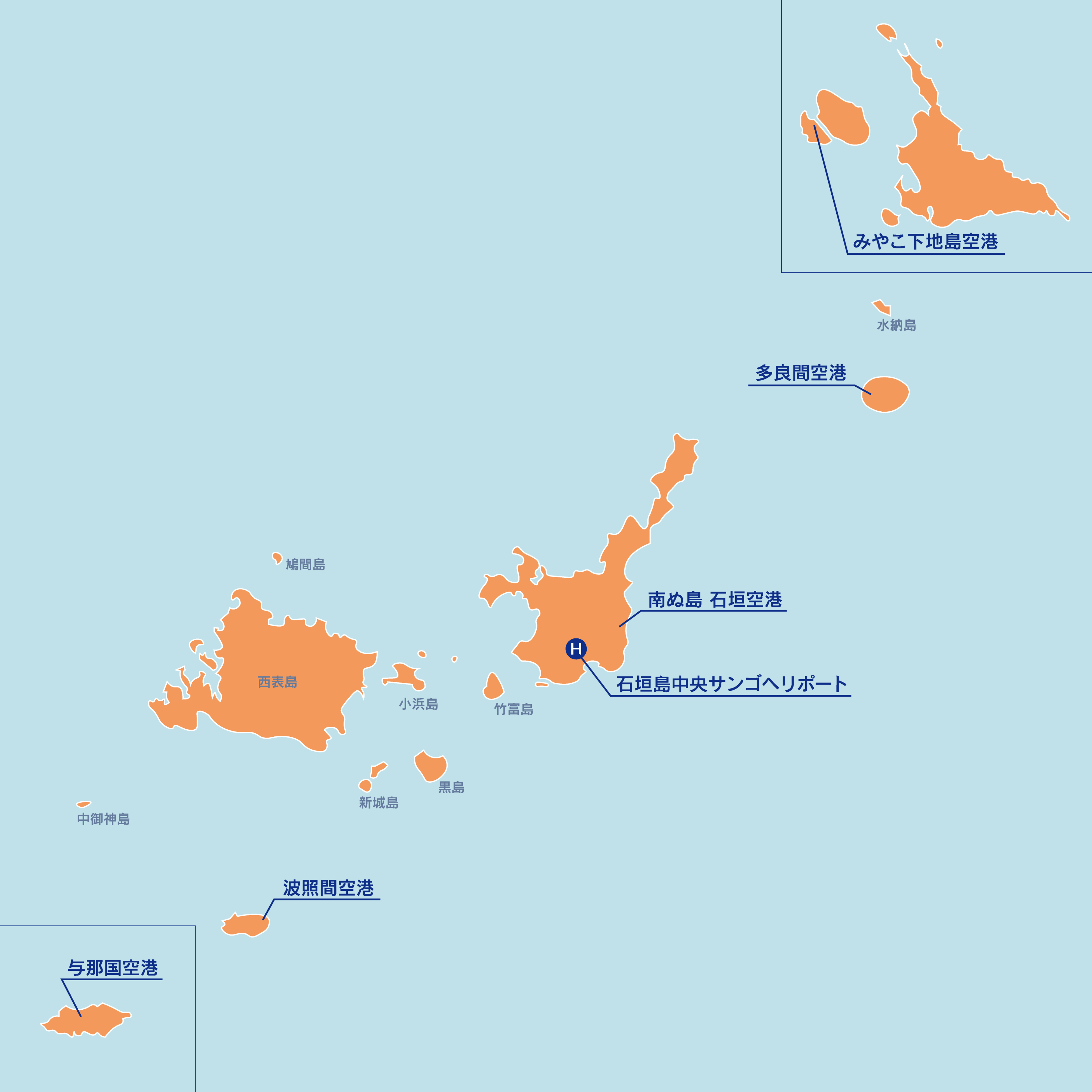 石垣チャーター離着陸可能箇所