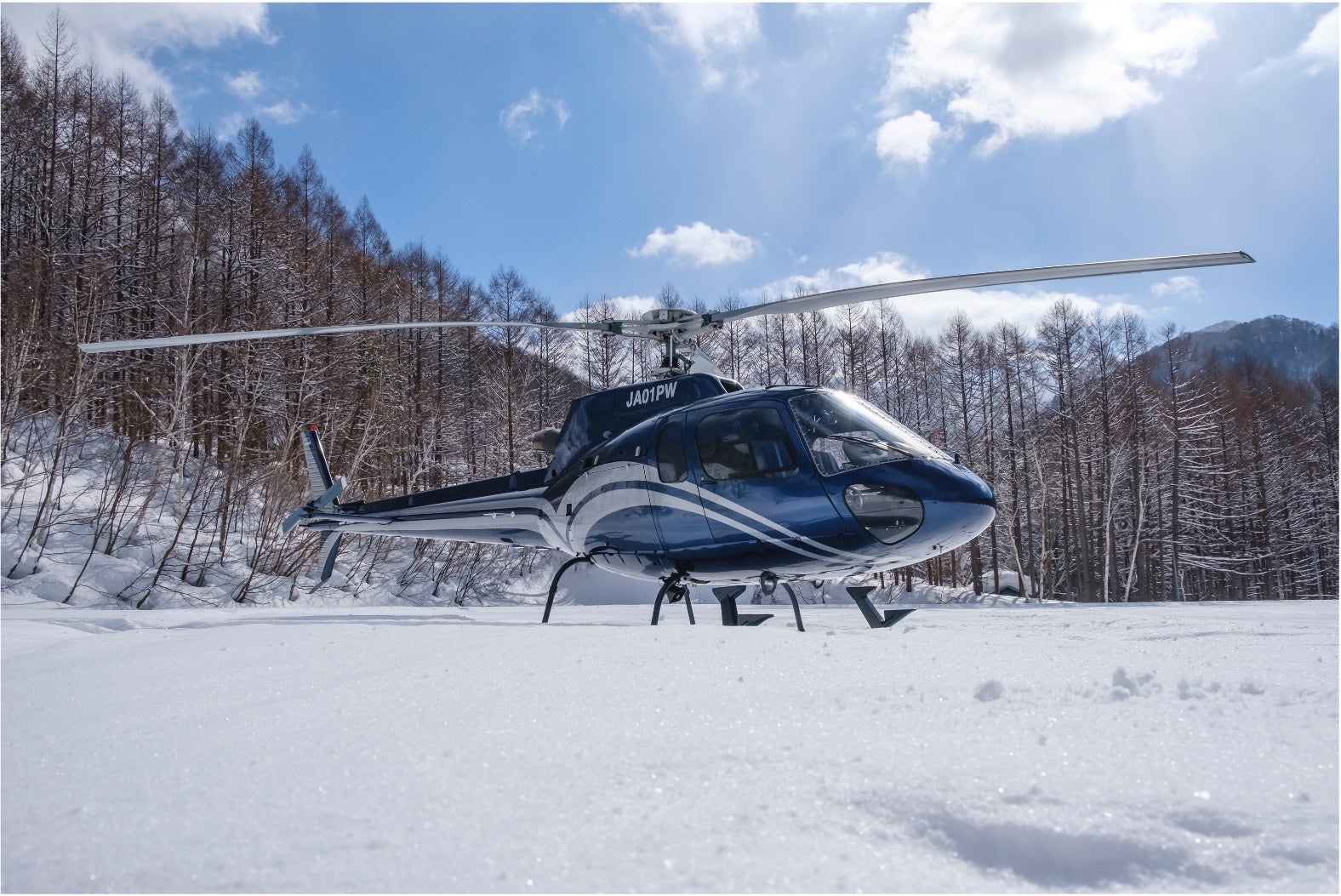 群馬みなかみほうだいぎスキー場ヘリポート、撮影：Space Aviation
