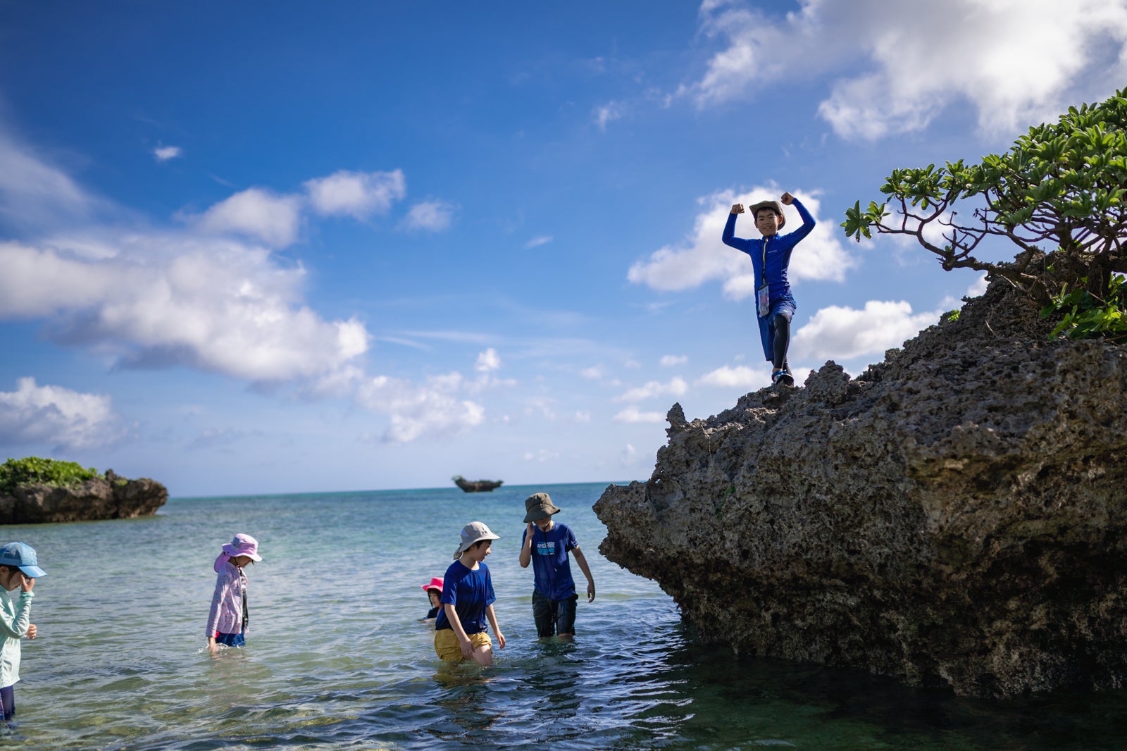 拠点のビーチハウスからすぐの、貸切状態で遊べるビーチ