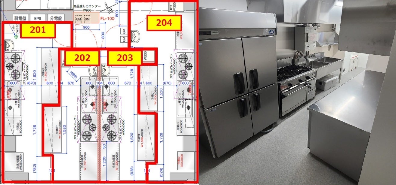 ゴーストレストラン　内観　図面