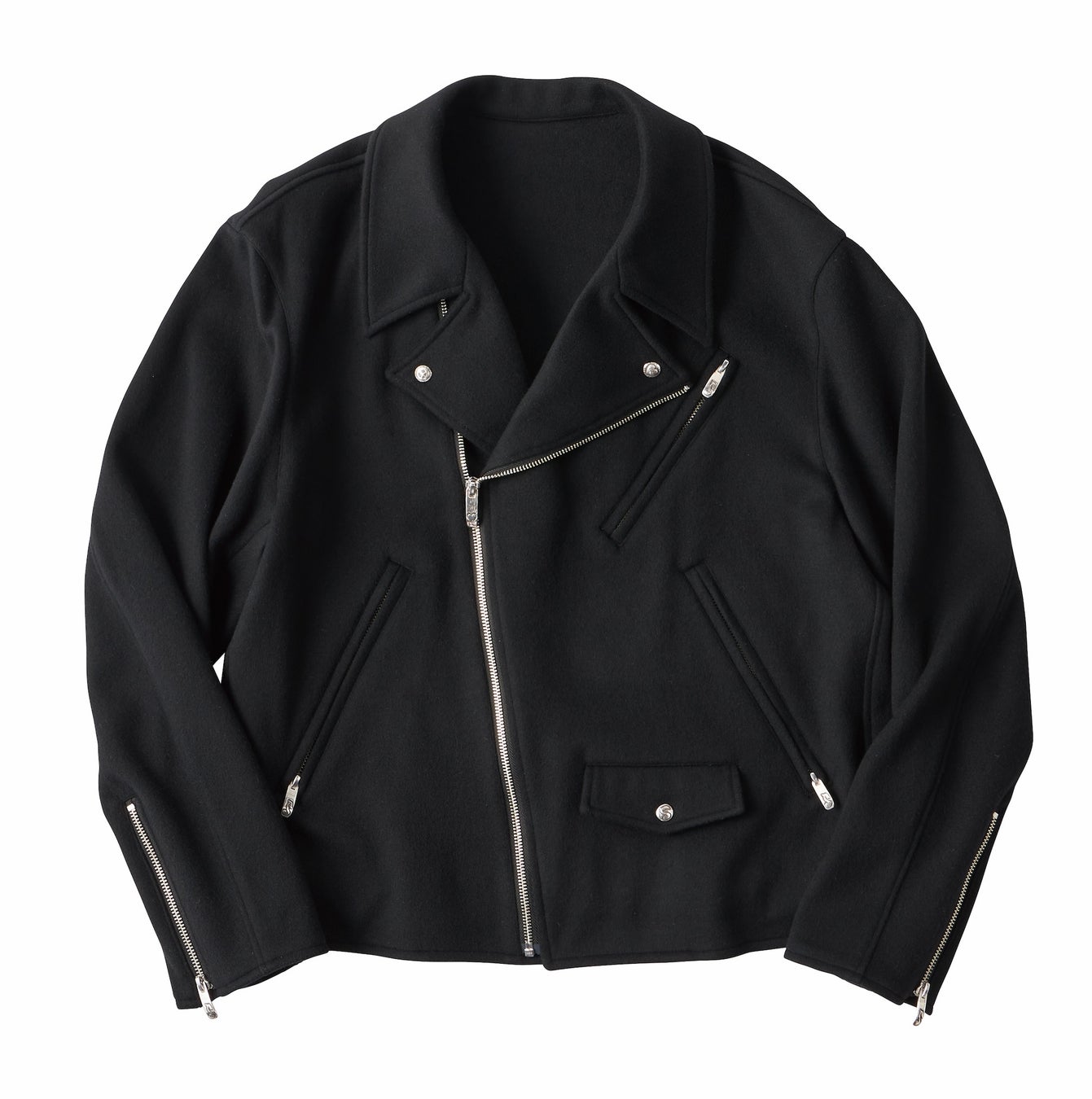 CASHMERE RIDERS JACKET W/LOVE&PEACE SILVER(BABY CASH) /COLOR:BLACK/SIZE:XS,S,M,L,XL,XXL/¥363,000