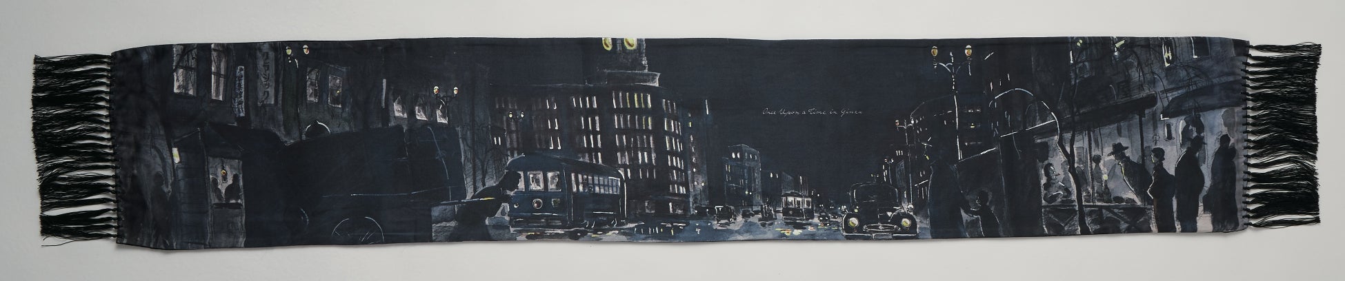 GINZA CLASSIC SILK STOLE/COLOR:NAVY/¥55,000