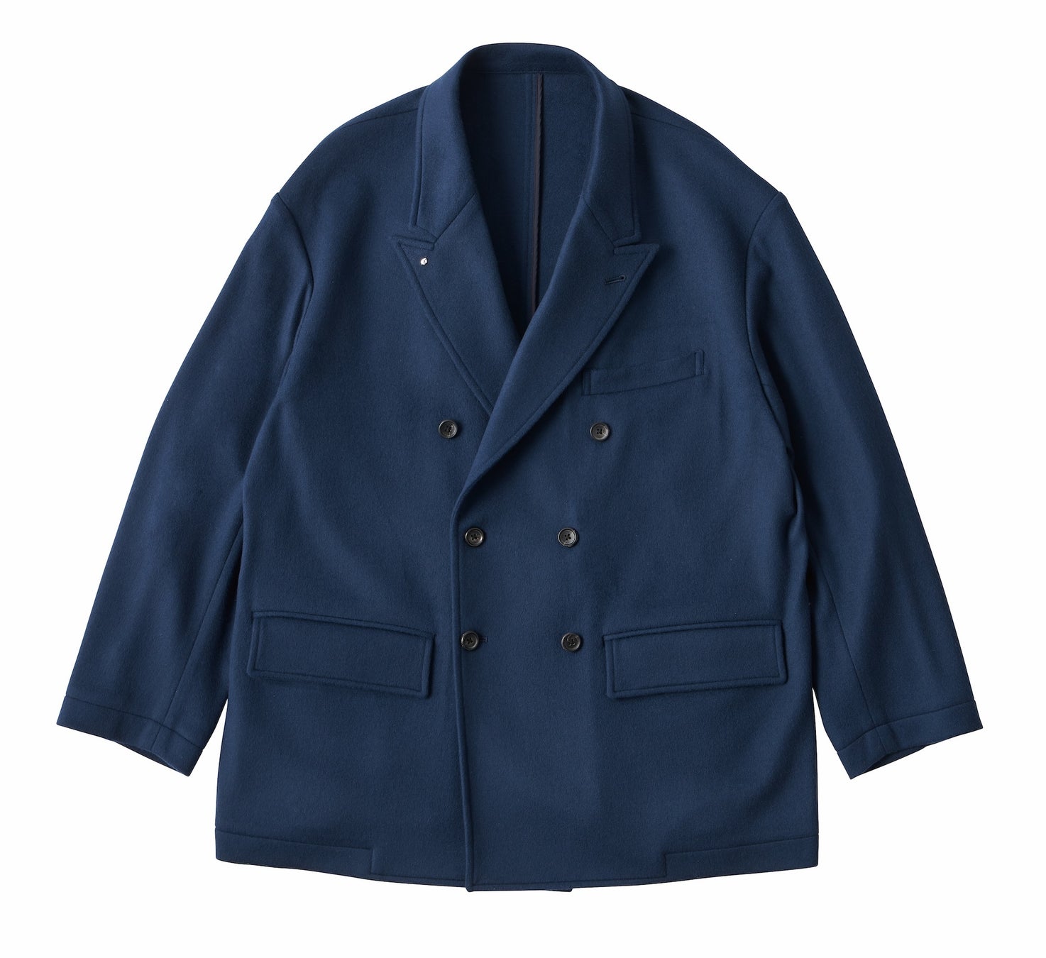 CASHMERE DE GAULLE DOUBLE TAILORED JACKET W/PLUTINUM CHARM(BABY CASH) /COLOR:BLUE/SIZE:XS,S,M,L,XL,XXL/¥258,500