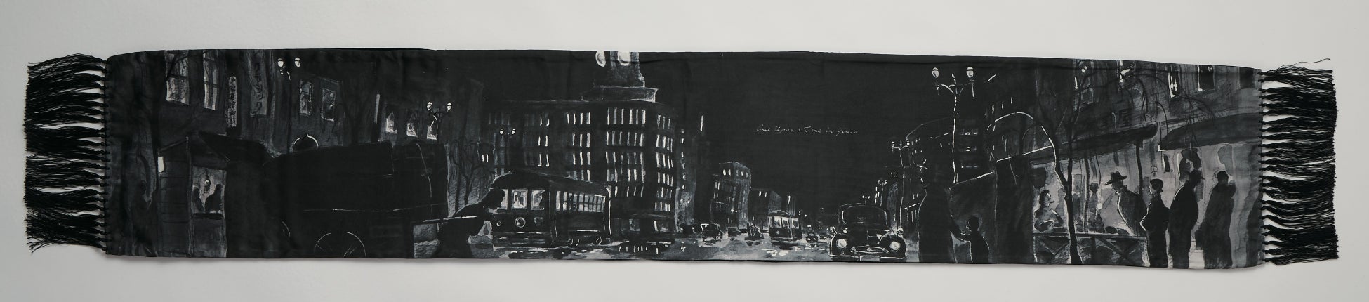 GINZA CLASSIC SILK STOLE/COLOR:BLACK/¥55,000