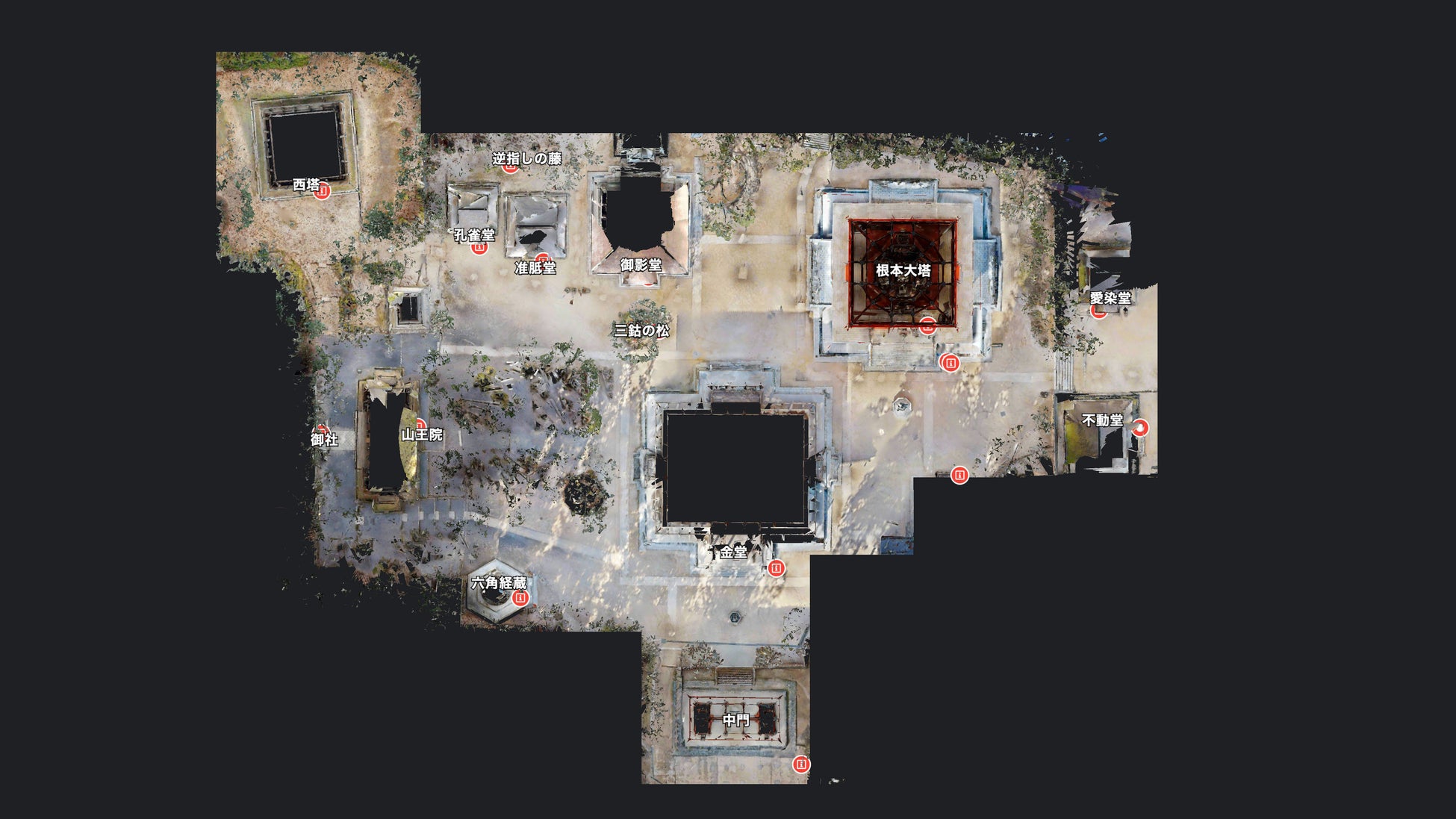 壇上伽藍の平面図