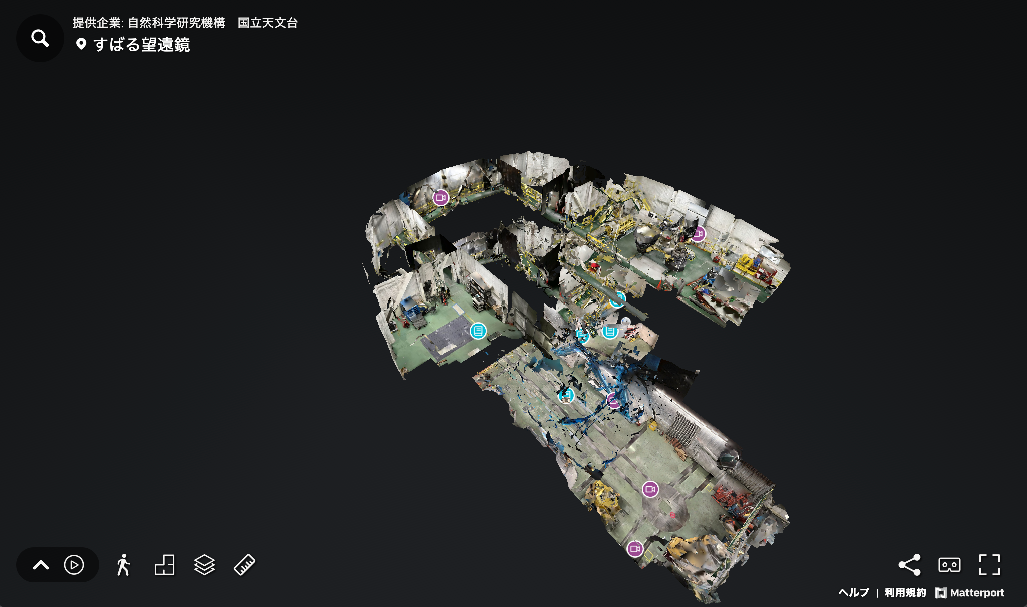 施設を俯瞰して見渡すドールハウス立体像