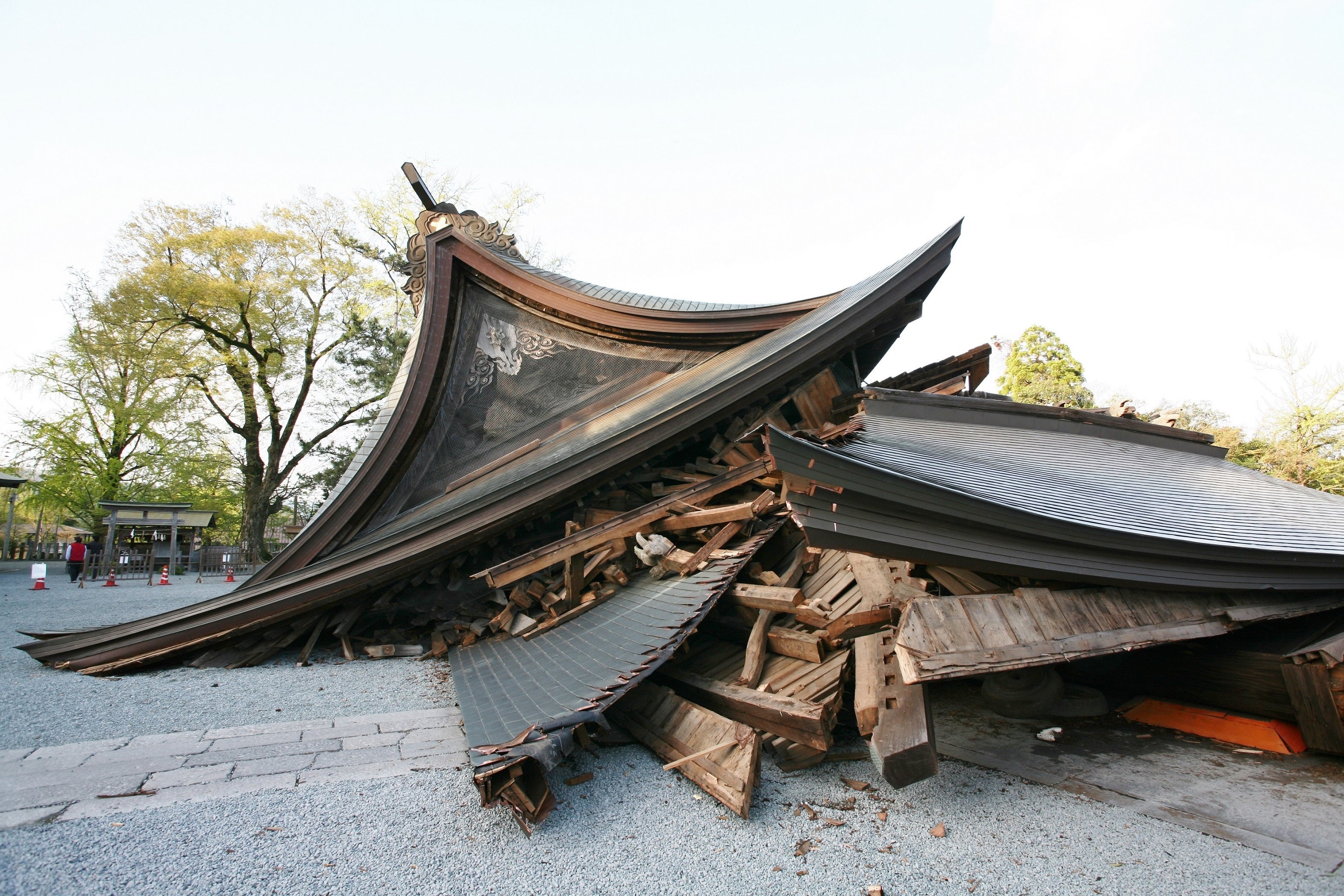 倒壊した際の楼門