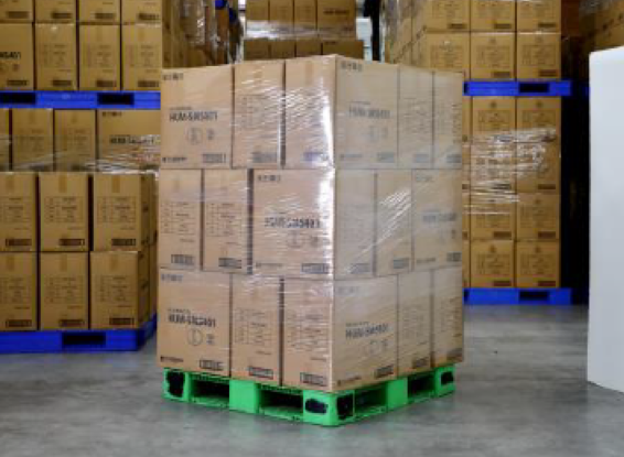 ストレッチフィルムを使った従来の固定方法