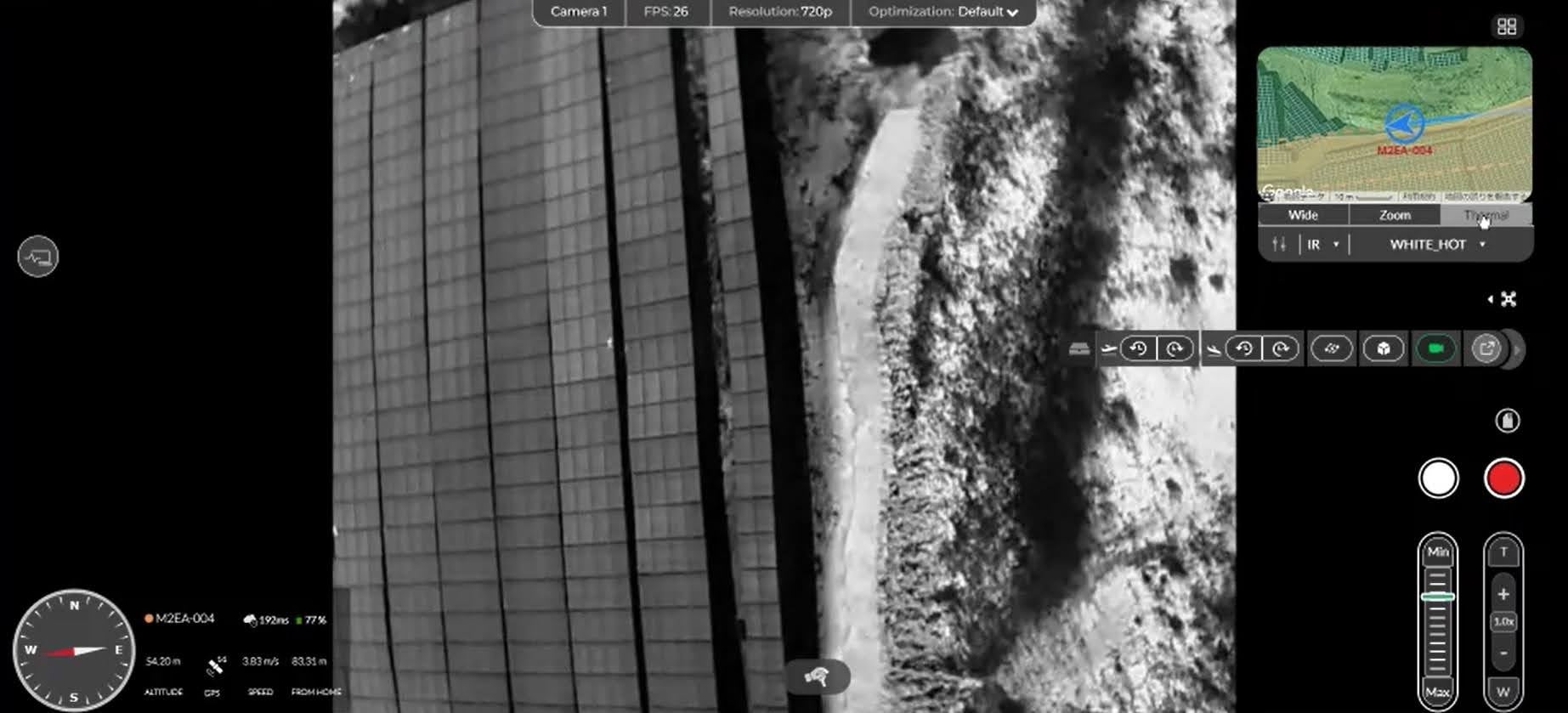 円過去操縦アプリ（赤外線画像）