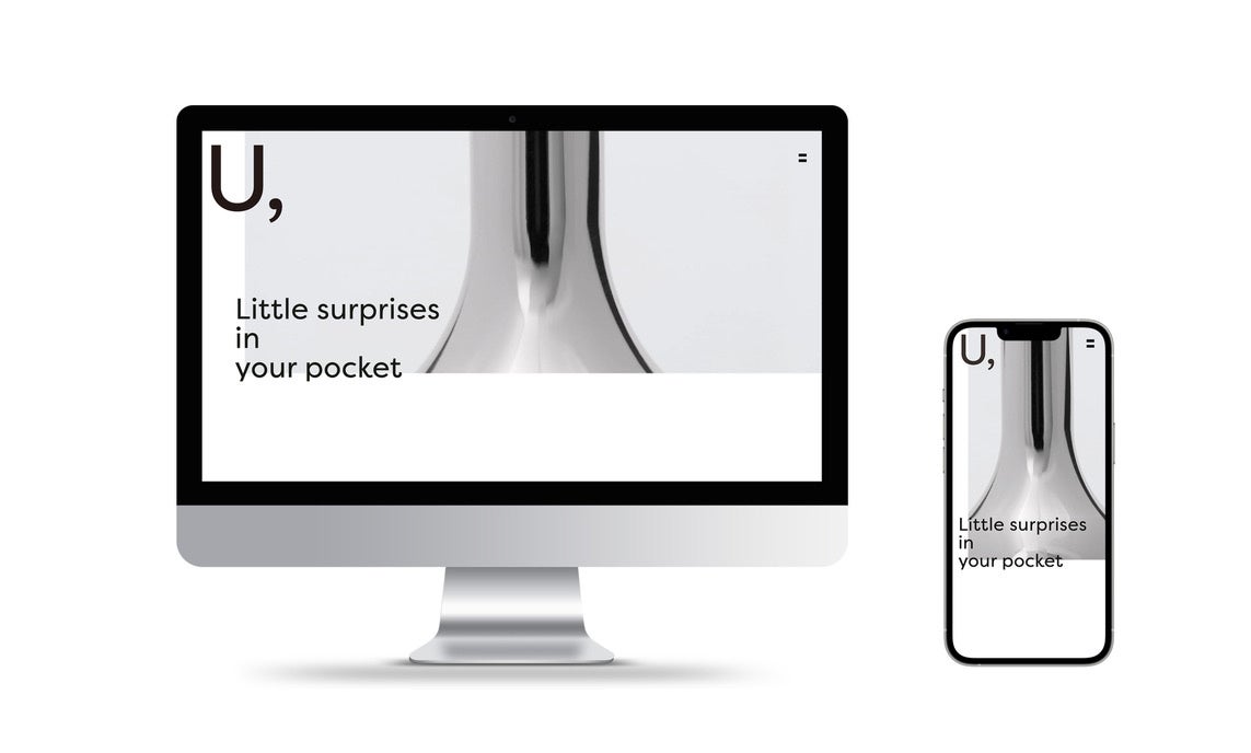 「U,」ブランド公式オンラインショップ。WEBデザイン：株式会社Colle