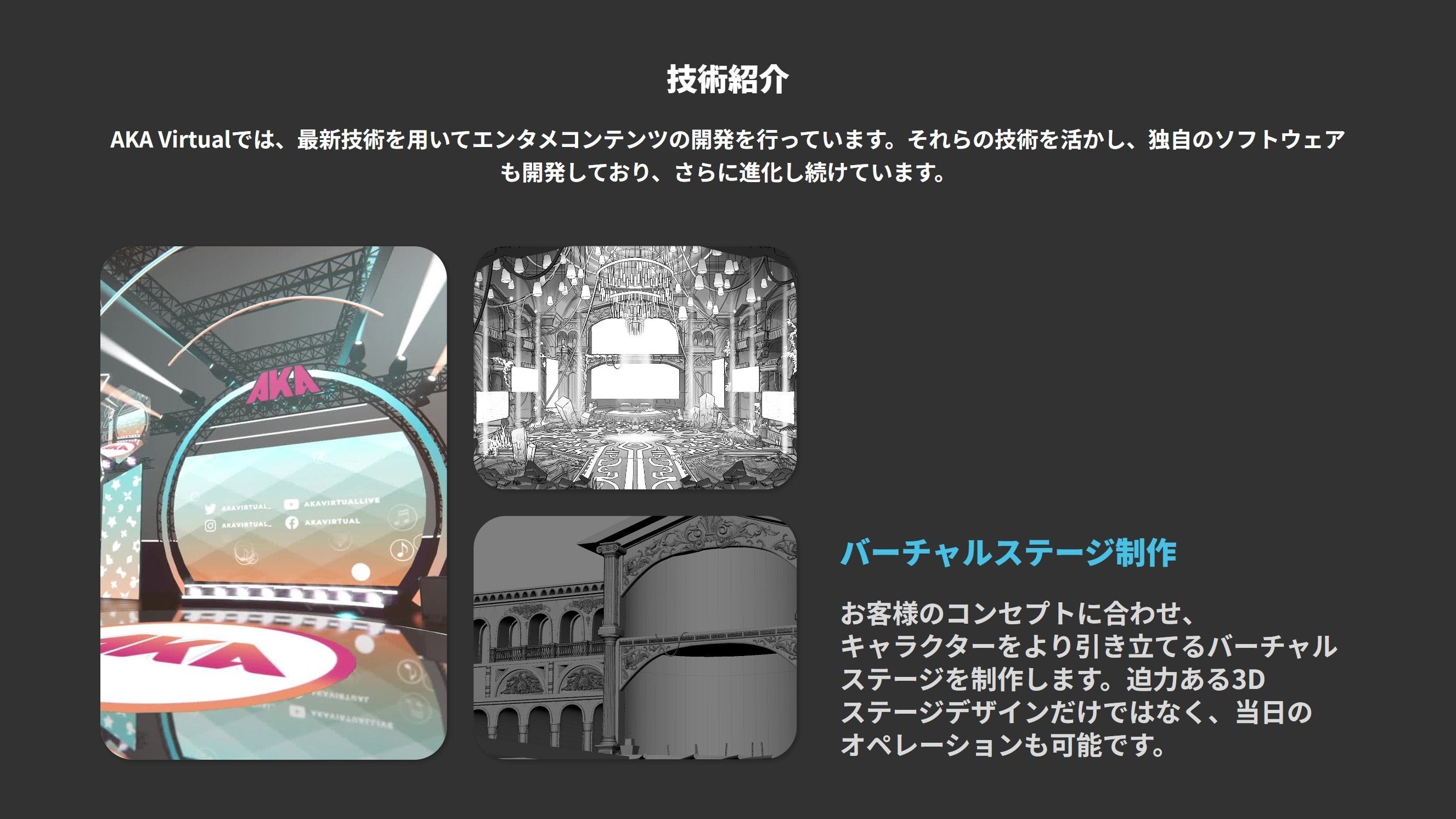 akavirtual.comの「技術紹介」セクション