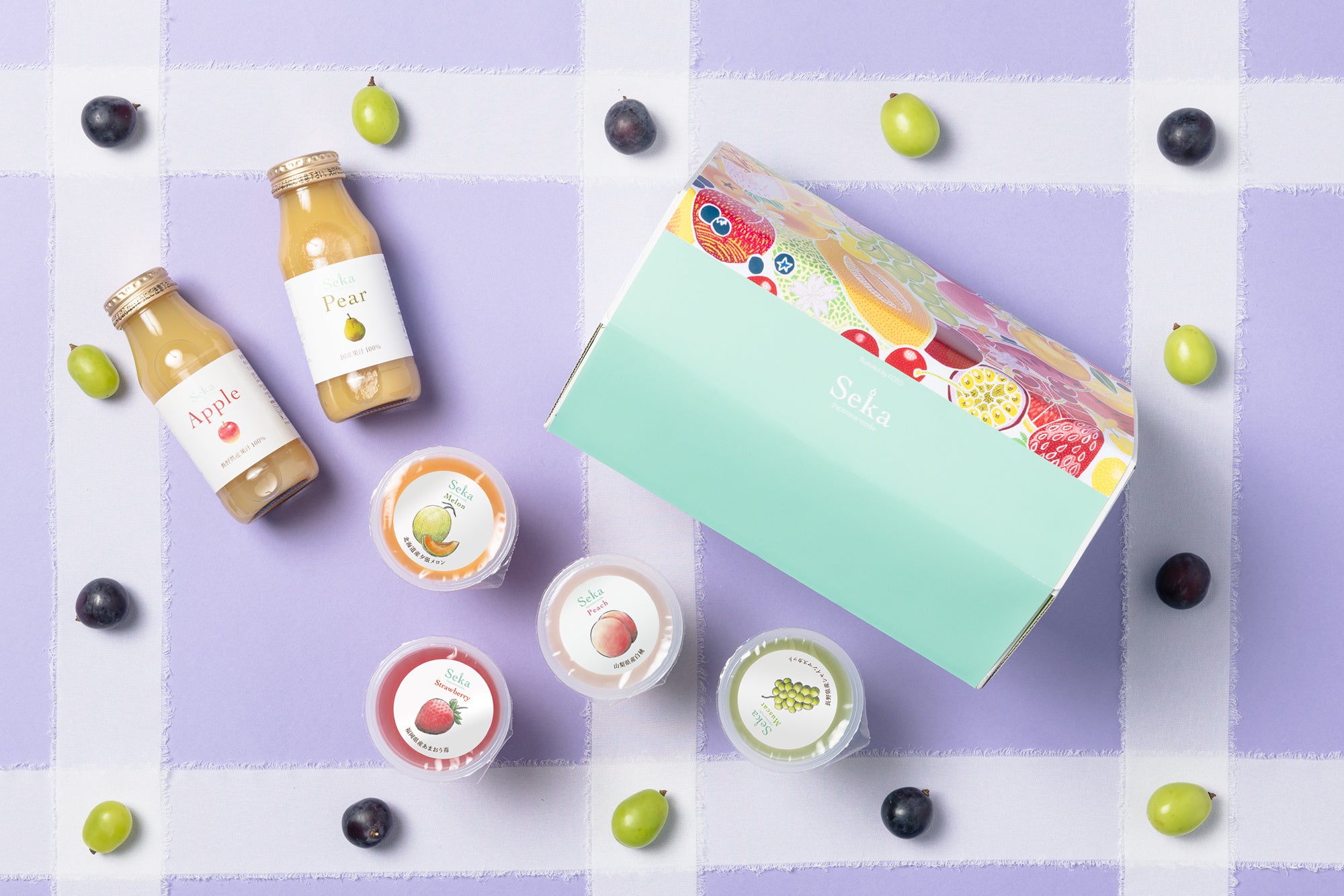 4種の国産ゼリーと2種の国産100%ジュースのセット