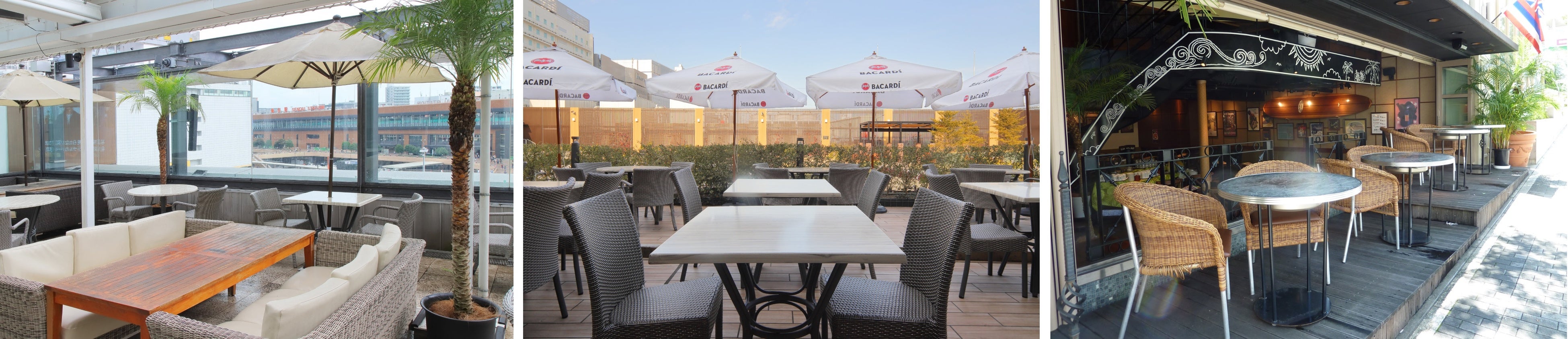 左：仙台PARCO2、中：ペリエ千葉、右：星が丘テラス