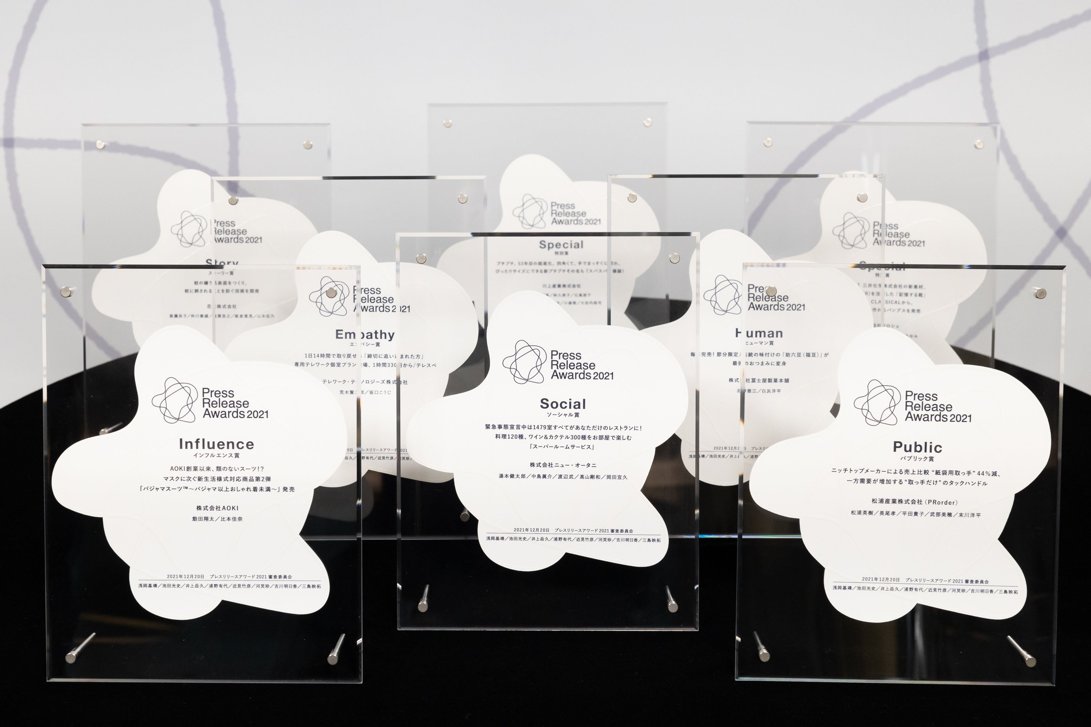 プレスリリースアワード2021で授与した記念賞状