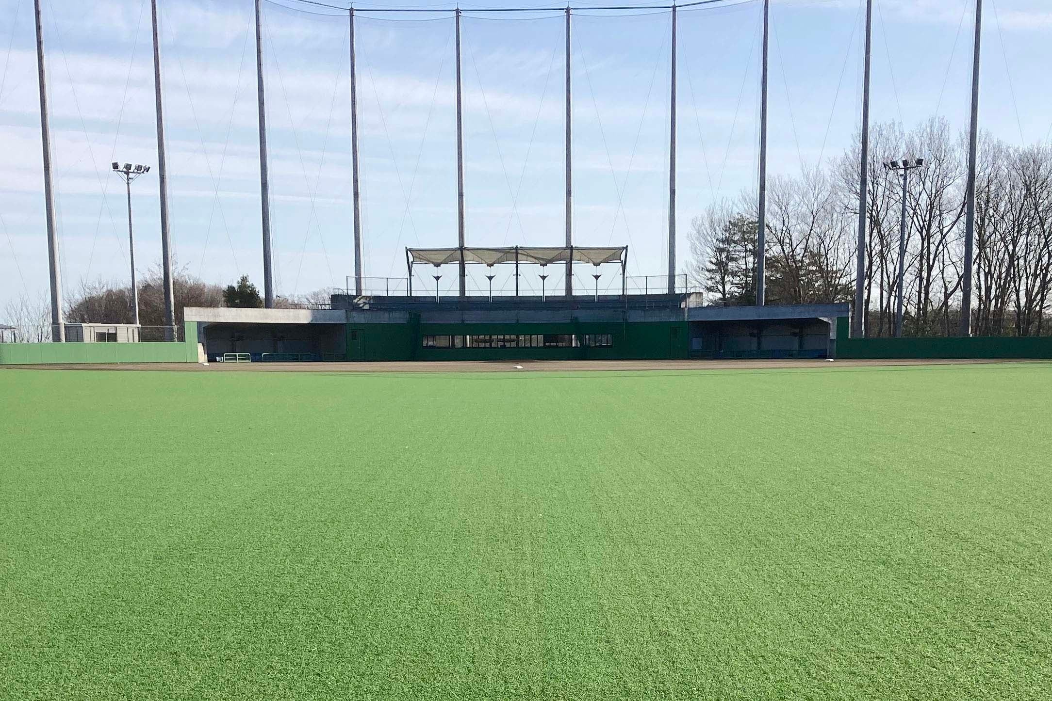 野球専用人工芝を使用したグラウンド