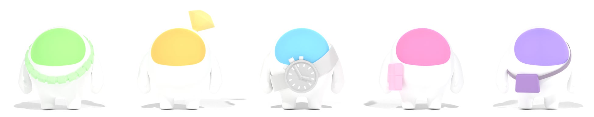 ウォッチニアンの世界観を表現する5色のキャラクター