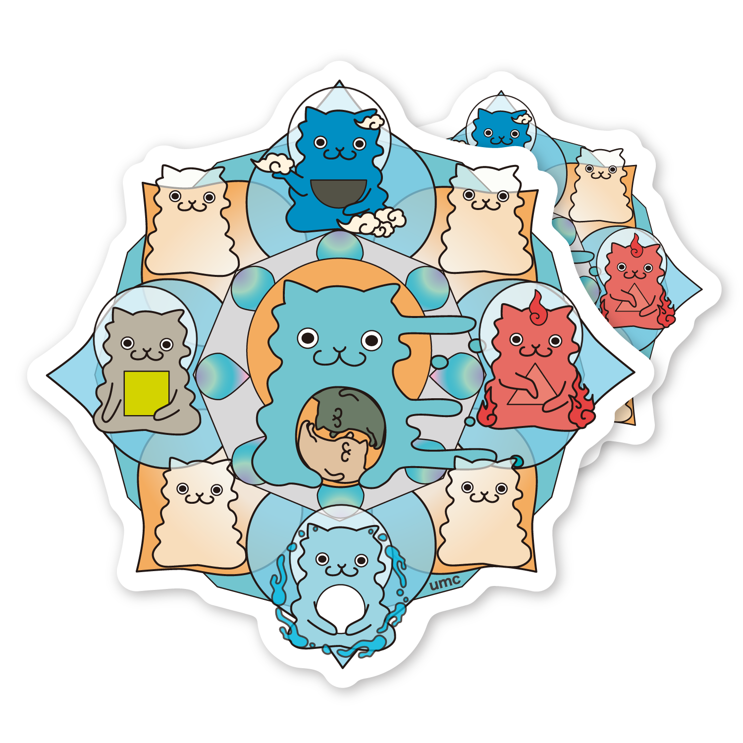 猫曼荼羅ステッカー