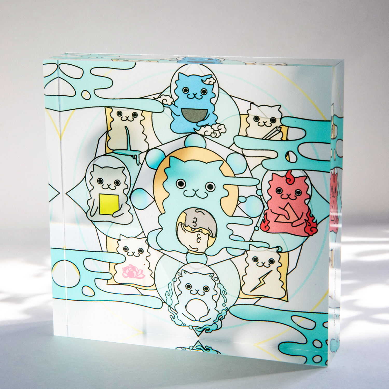 猫曼荼羅アクリルブロック