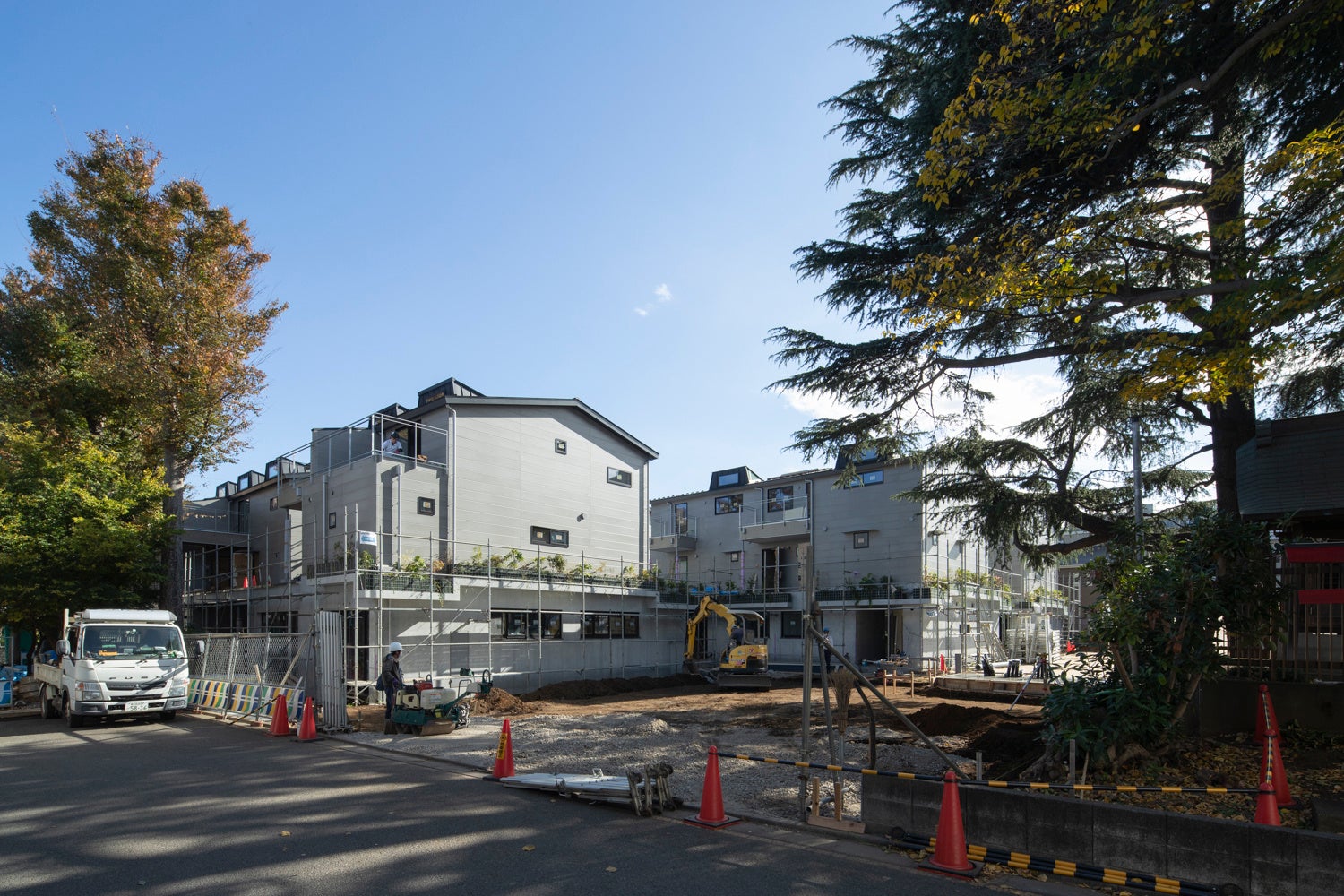 敷地内の屋敷林を可能な限り保存した（2022年11月14日撮影）