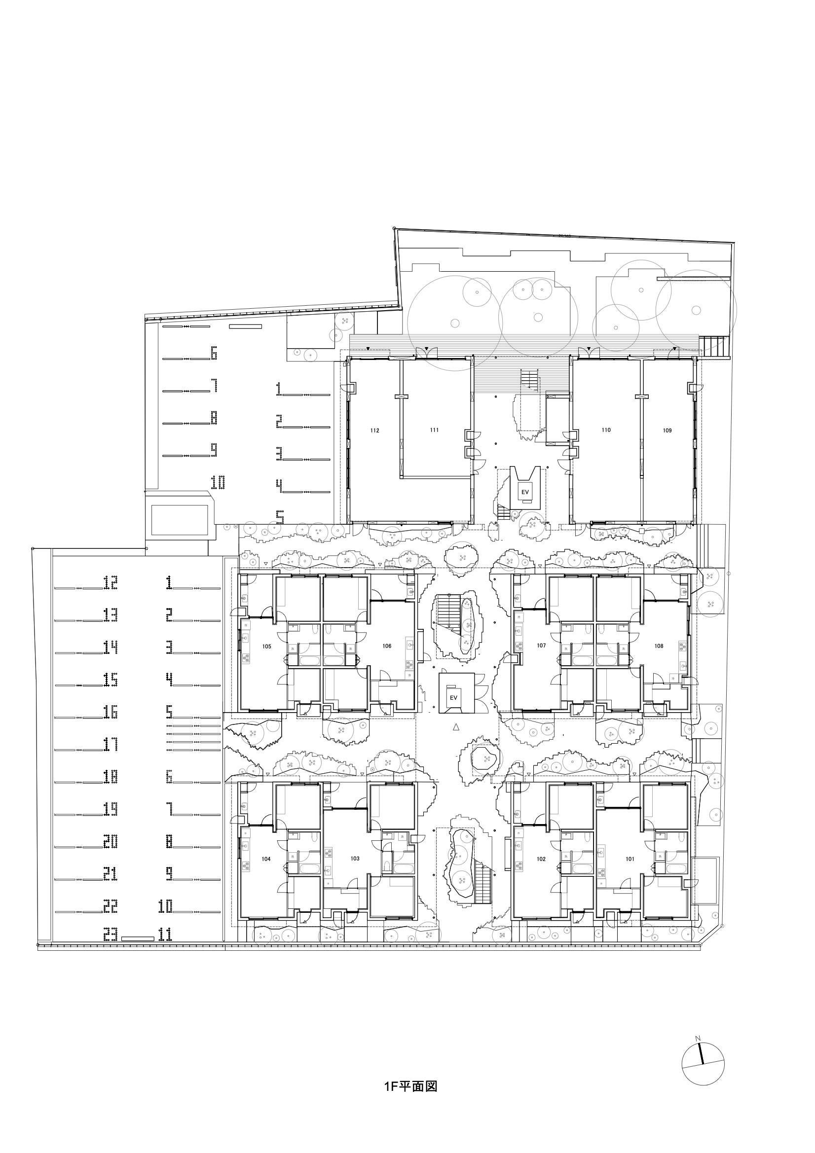 鈴森village全体の1階平面図