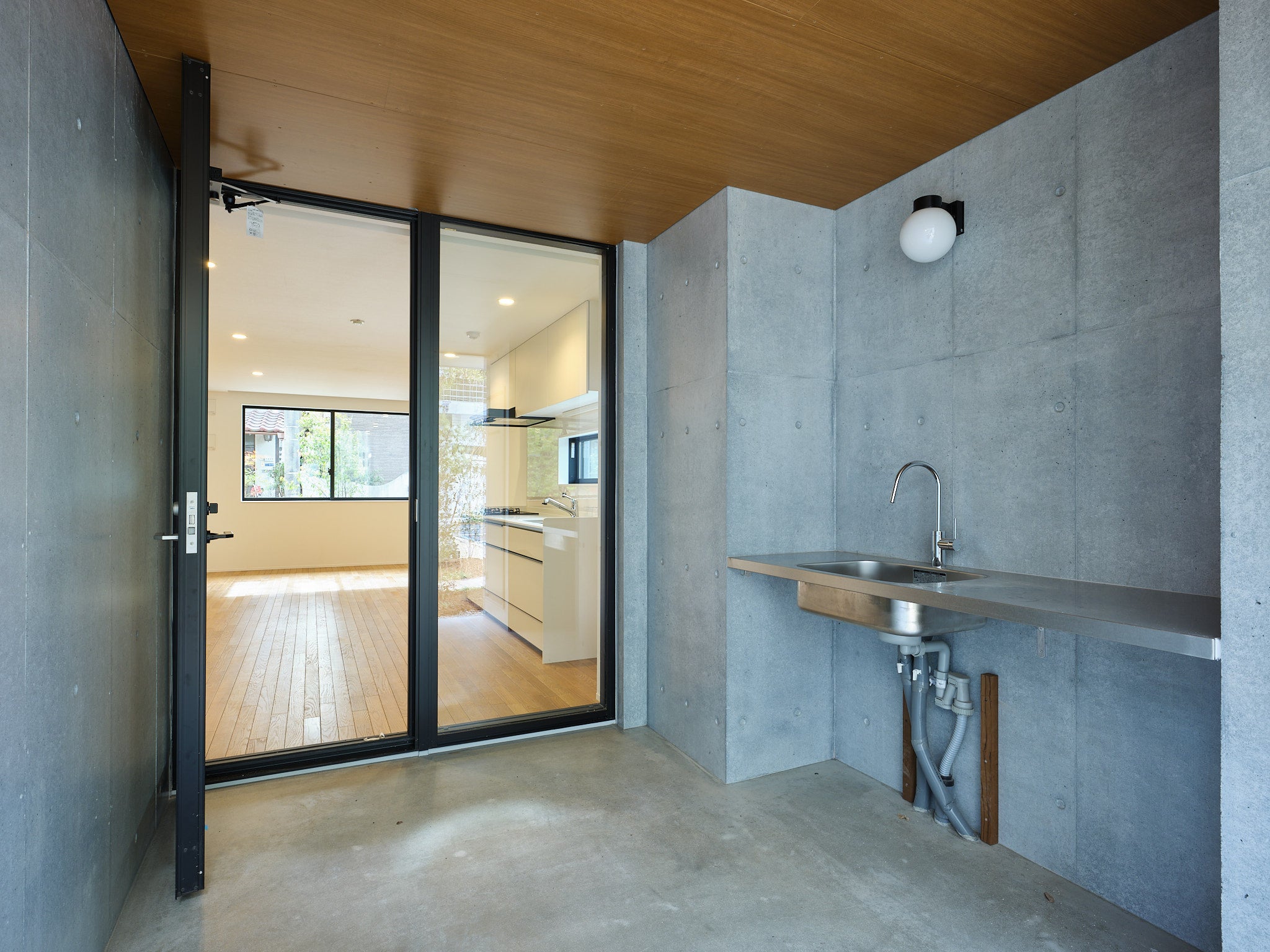 シンク付きのアウターリビング