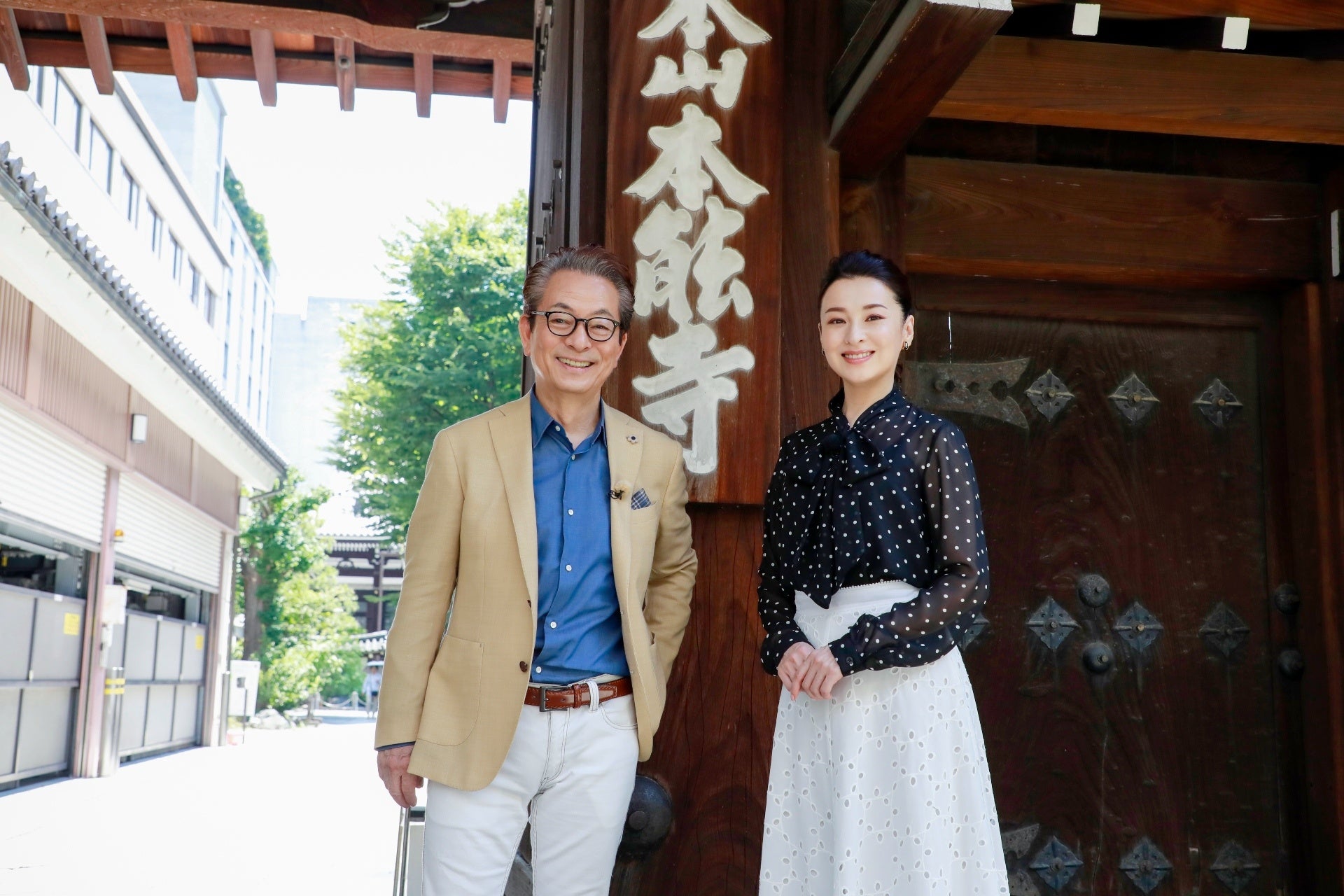 寺町通に面した現在の本能寺にて。 水谷豊と檀れいが２週にわたり、豊臣秀吉と徳川家康が京都に残した痕跡をたどります。