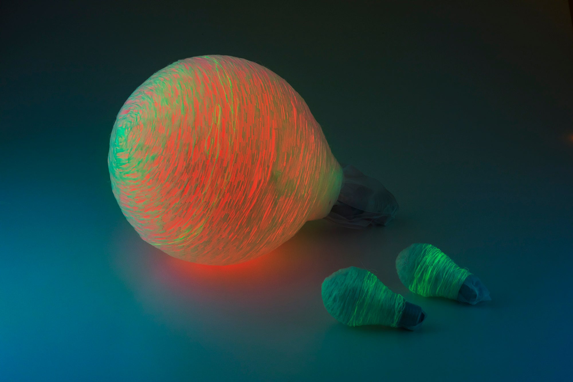 左：竹村京《修復されたG.美術館の電球》2019　 右：竹村京《修復されたT.家の電球》2019　Photo：Shinya Kigure